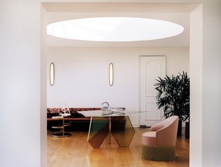 Daylight filters in not only through ceiling-to-floor glass in this midcentury modern gem, but also through this significant light well at Casa Perfect.