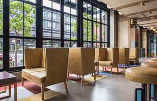 Lighting was heavily considered when designing the space, from the natural light at dusk when the lounge opens to the interior lighting to transition into night.