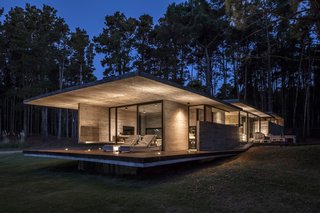 Casa Bosque, which sits in a forest along the Argentine Coast, hugs a sloping, 6-foot dune.