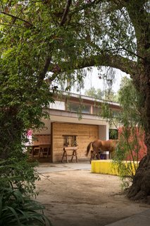 Many of the gardens at Barragán homes are intentionally left unmanicured. Nature is incorporated throughout all of his work and landscapes were often designed by the architect himself.