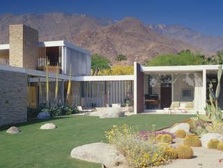 Neutra's Kaufmann home was initially designed for living just two months out of the year. Yet after the original owner passed, future tenants attempted to retrofit the space for year-long use. An air conditioning unit was placed atop the roof, and square footage was added, enclosing this courtyard. To return it to its original state, the current owner underwent a five-year restoration and reopened this courtyard to honor the original design.