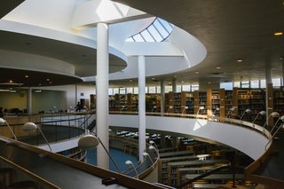 The inner cavern of the library simultaneously creates stunning views up and down.