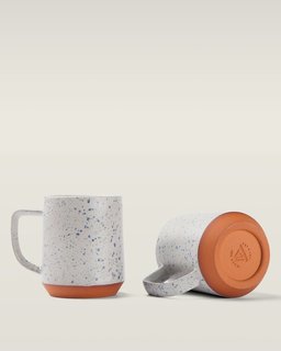 The Cloud Camp speckled ceramic mug.