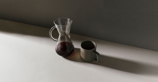 Shadows and light mix in this Chemex brew from Penrose.