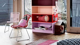 Large colorful stacking modules make a great addition to liven up a children's play room.