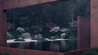 Rose House Blooms in Ukraine’s Carpathian Mountains - Photo 1 of 6 - An edgeless pool creates a smooth glass-like effect, reflecting the thickly forested surroundings.