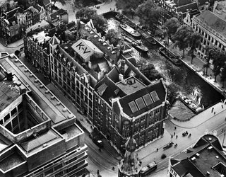 Formerly a Historic Bank, This Amsterdam Hotel Honors its Stately Roots - Photo 1 of 14 - An aerial view of the bank before an expansion in 1927.