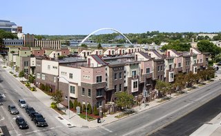 The Riverwalk Brownstones were the second phase of a very successful urban infill project. 