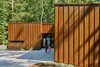 Modern home with Exterior, Metal Siding Material, Metal Roof Material, and Flat RoofLine. Corten® steel provides a modest, low-maintenance exterior (it will never need painting) that will eventually weather to blend into the natural setting. Photo of Piedmont Retreat