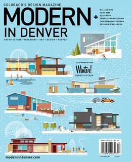 Custom illustrated Modern In Denver cover by Christian Musselman