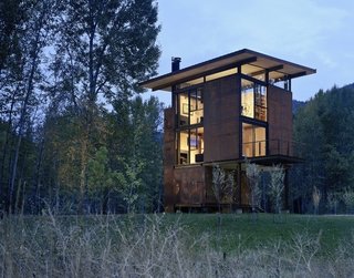 Inside Washington State's Steel Cabin On Stilts - Photo 1 of 5 -