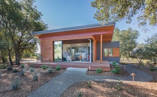 Daniel J. Strening designed the Accessory Dwelling Unit to provide additional space for extended family. The team used a simple palette of materials and soft edges to blend the building into the landscape.