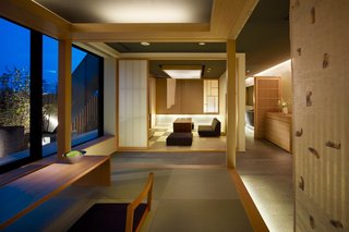 This Kyoto hotel has modern rooms that are inspired by "machiyas"—or traditional wooden townhouse homes that are typically found in Kyoto—and include tatami beds and aromatic cypress bathtubs. 