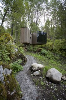 A celebration of nature in Norway, this rural hotel marries modern architecture with stunning natural landscapes. All of the hotel’s seven rooms, which are built into the landscape, are unique and offer views of the valley, river, courtyard, or a dramatic gorge. 