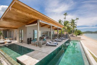 The six-room Kirana Villa By Pavana, which can accommodate up to 14 people, is equipped with a 68-foot infinity pool and is surrounded by generous outdoor decks with sun traps and shaded areas. It also has a shallow 23-foot pool that’s ideal for children.