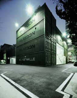 Discover 5 Public Buildings in South Korea Made Out of Shipping Containers - Photo 9 of 10 - As an organization that was founded in Berlin, Platoon Cultural Development is a hub for people exploring street art, video art, club culture, political activism, fashion, and other creative subcultures. Its Seoul chapter is located in a building that's comprised of 28 ISO cargo containers that are spread over three floors. The structure’s cool industrial character certainly matches its purposes well. The project was designed by Platoon Cultural Development in consultation with GRAFT Architects, Jiwon BaiK, U-IL Architects & Engineers, with interior design by URBANTAINER.