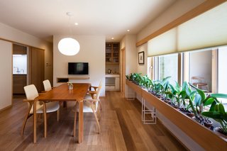 The dining table is from Berkshire wood products, and the dining chairs are from AllModern.