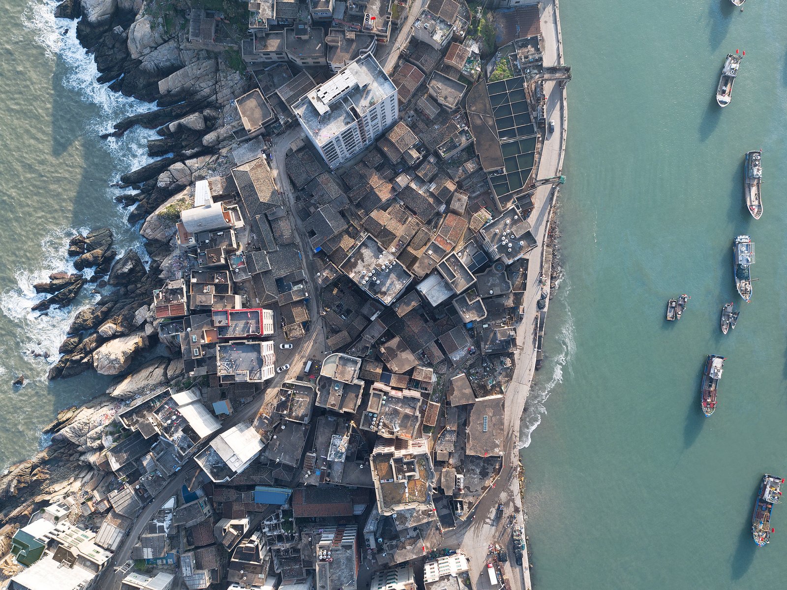 Aerial view ofHuangqi Peninsula in China’s Fujian Province.