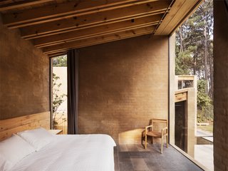 A sun-drenched bedroom on the ground level