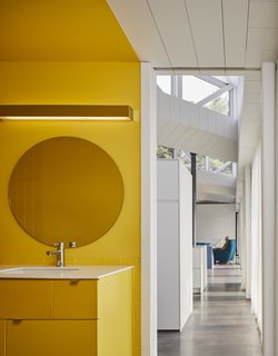 A cheerful yellow bathroom
