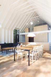 High ceilings painted white, give the interiors a bright and lofty feel.