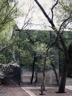 The natural landscape becomes part of the architecture of Los Terrenos.