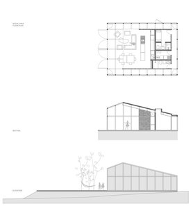 The floor plan for the larger volume.