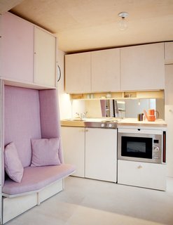The tiny kitchen is equipped with everything needed to prepare a decent meal.