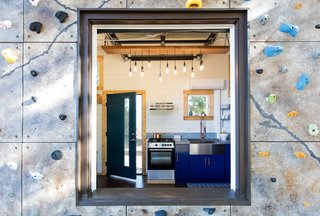A peek at the large picture window that looks into the kitchen.