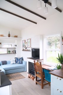 Impola and his team used wideplank distressed oak for the floors inside the home.