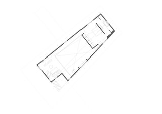 Upper level floor plan drawing.