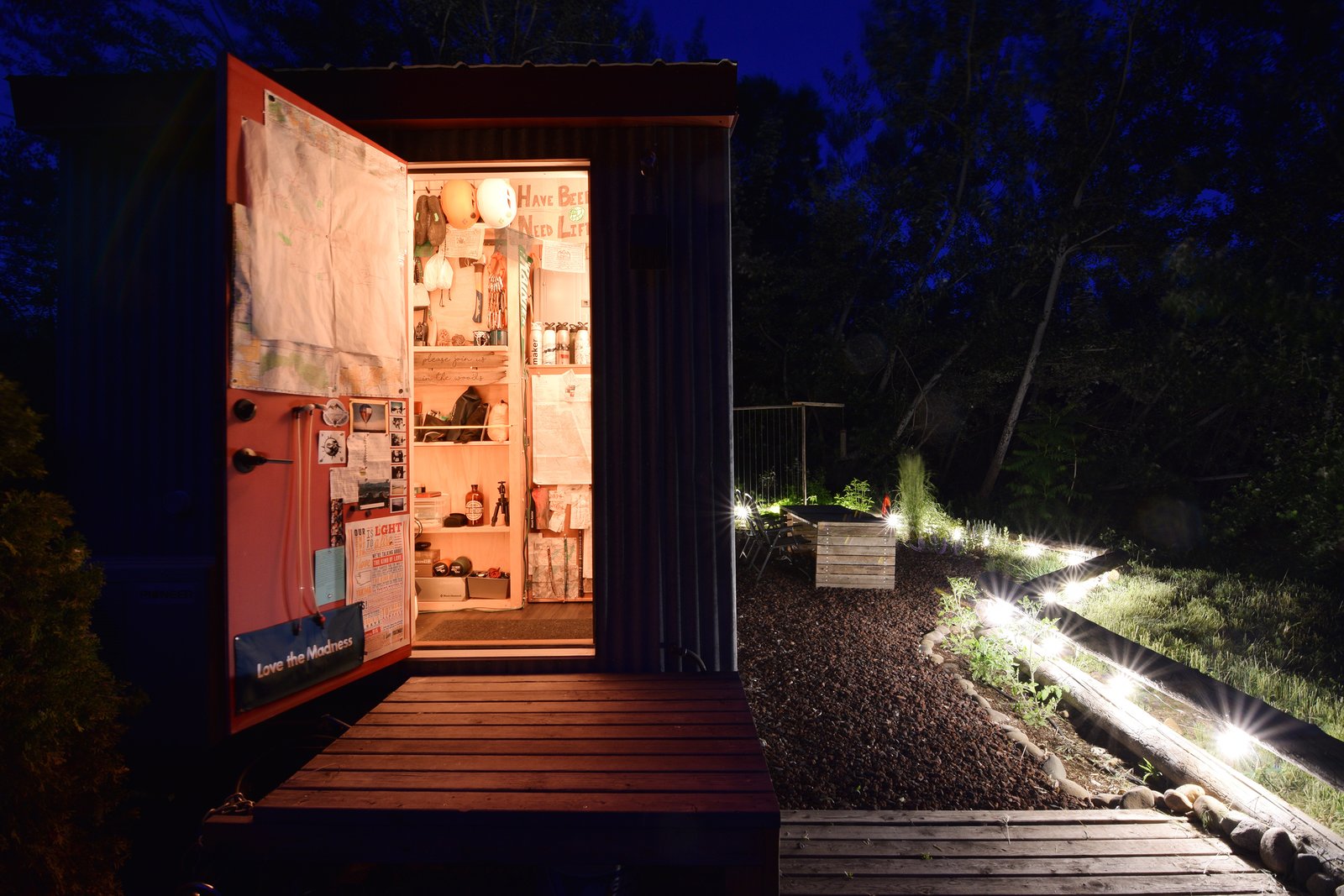 A 24-square-foot gear and storage room.