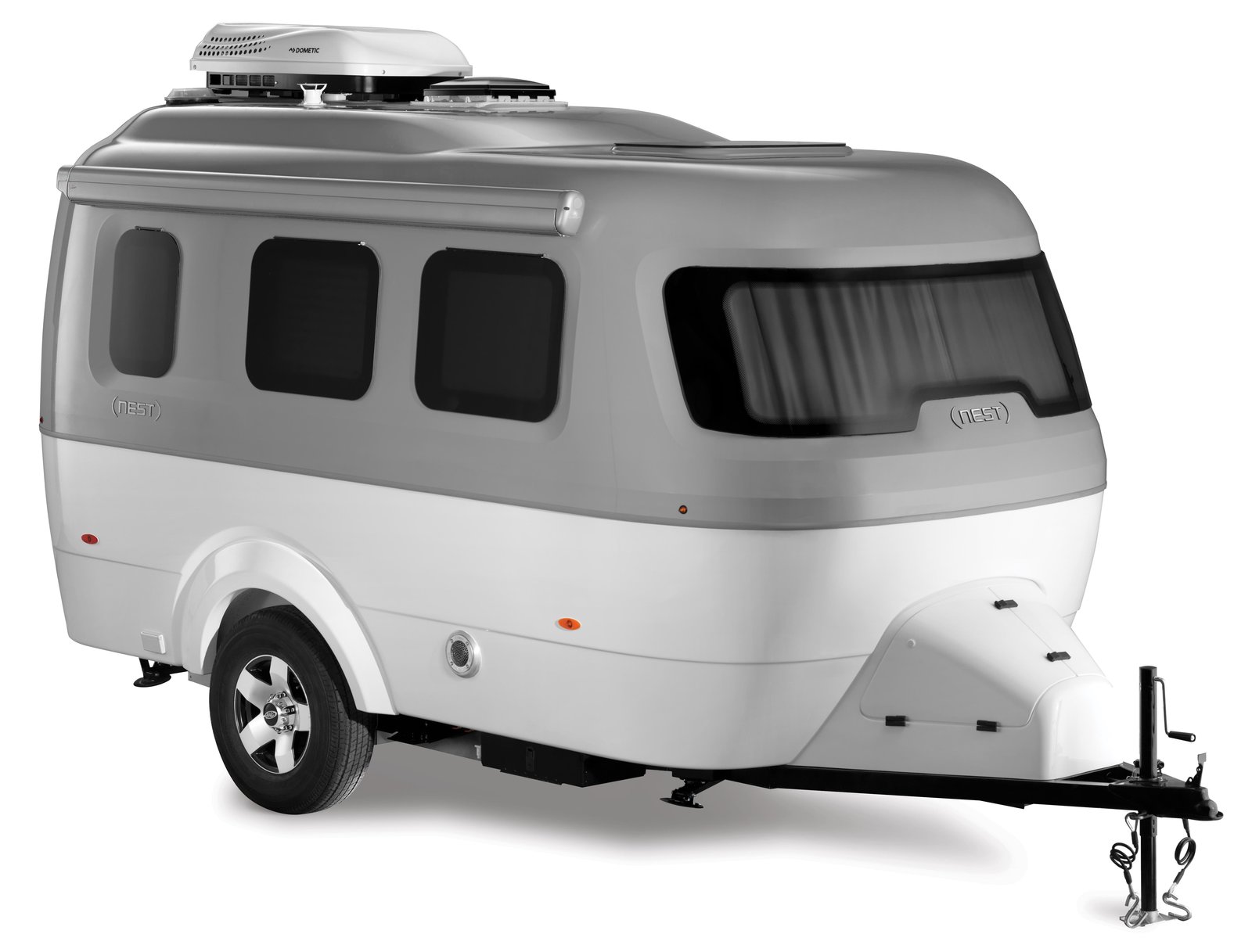 Byam's hopes for Airstream takes shape in Nest – the brand's very first fiberglass trailer that weights a mere 3,400 pounds for easy towability.