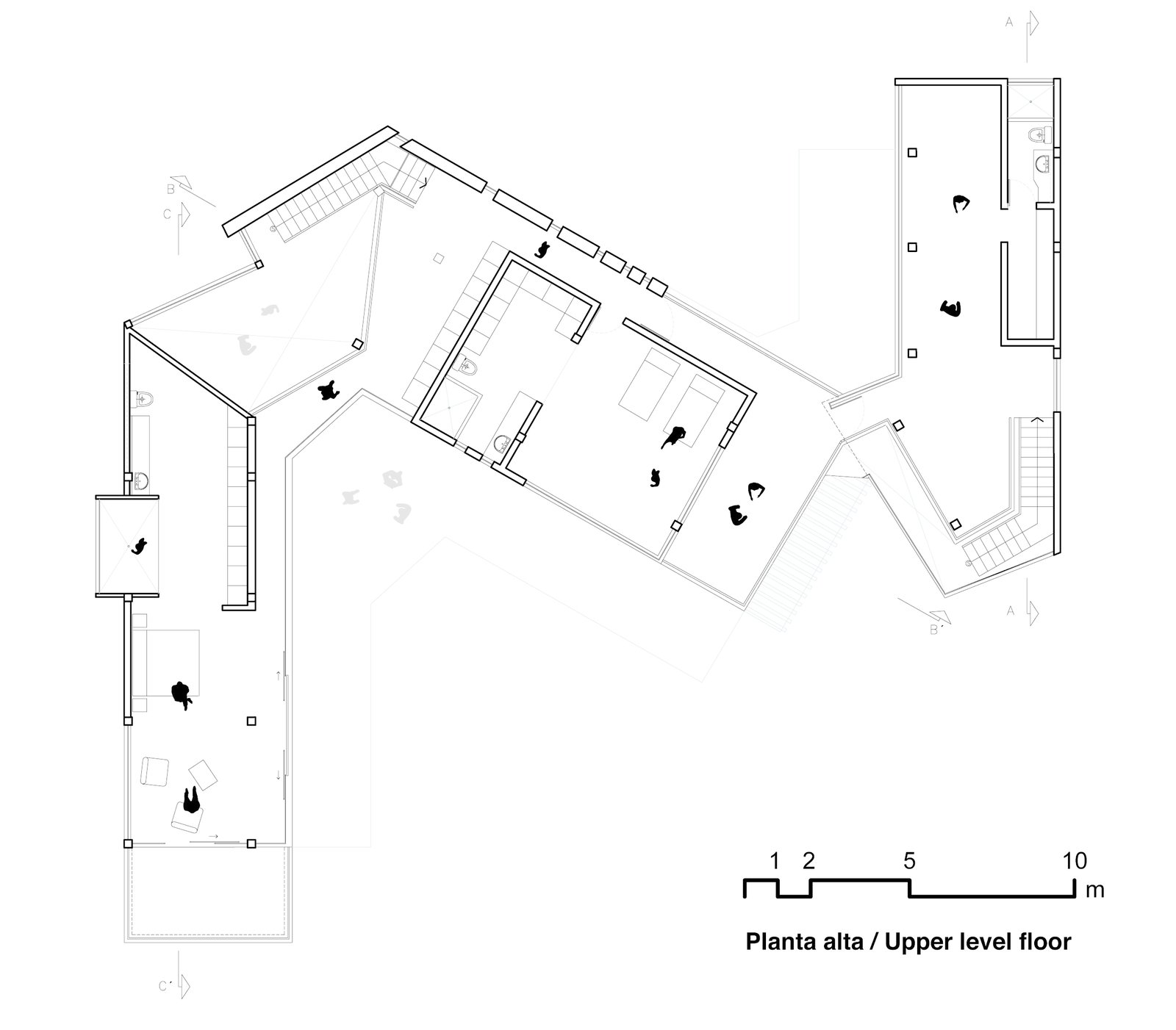 Upper level floor plan.