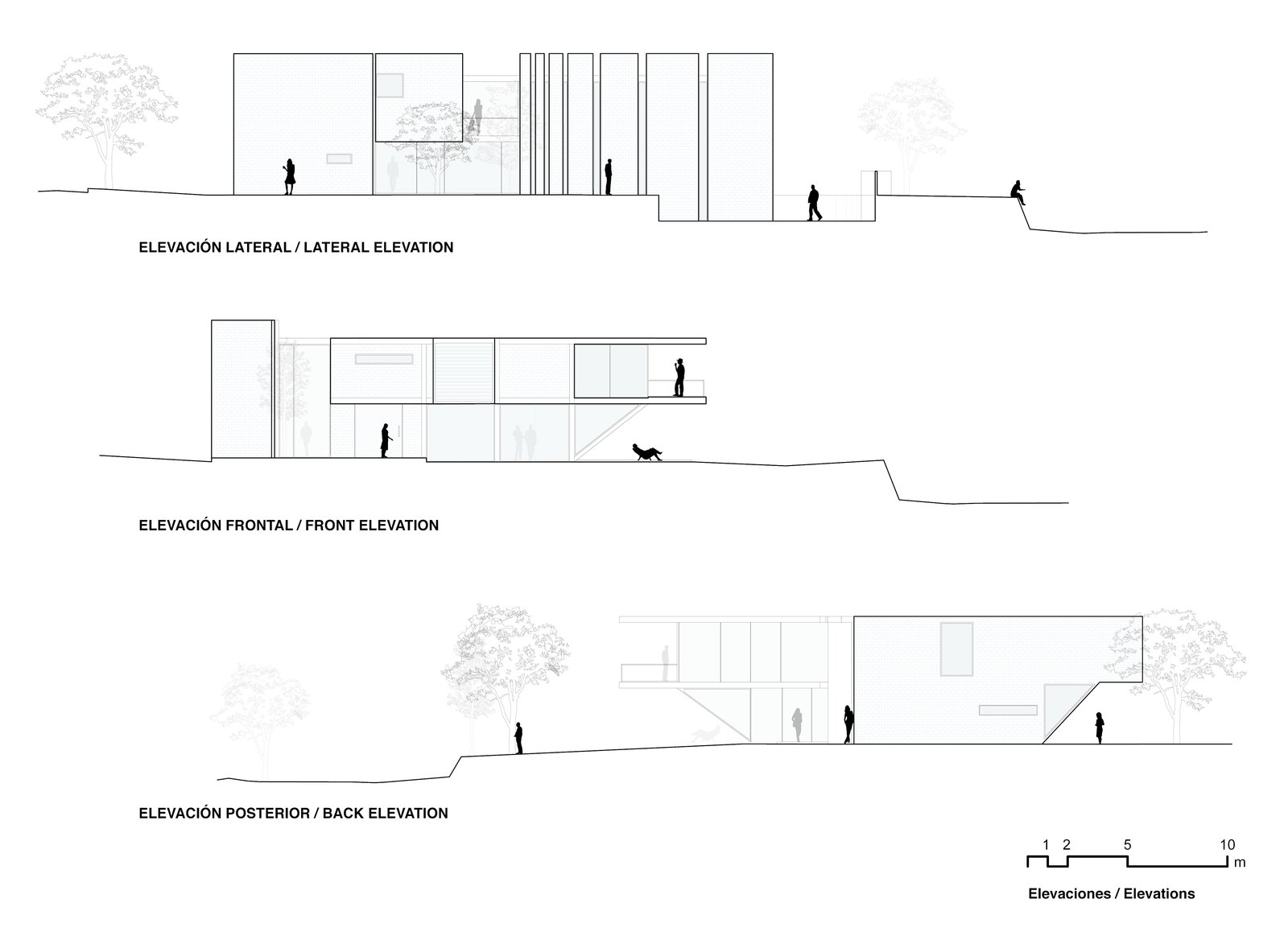 Cross sectional drawings.