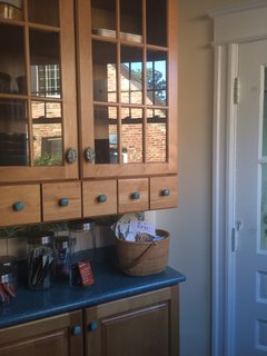 The old cabinets before the renovation.