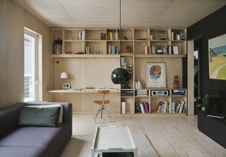 The living area and a study corner.