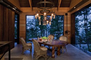 The Lake House is equipped with its own living room, kitchen, and amenities.