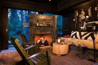 The interiors have a cabin-like feel.