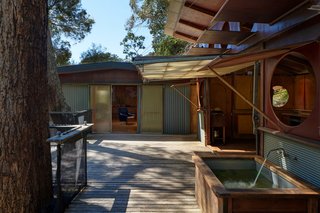 The door mechanism was designed in reverse, opening outwards rather than inwards, to serve as a sheltering visor against the elements.