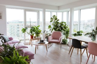 Zeng has beautifully woven modern and classic elements throughout her home's decor. The Sofa Workshop is upholstered with Andrew Martin fabric. The armchair and coffee table are from Made.