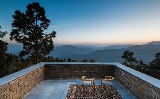 Above the lounge is a terrace for outdoor dining and yoga. 