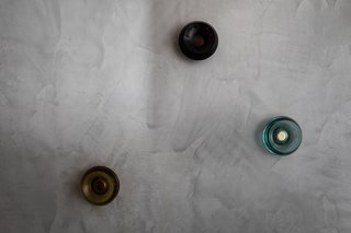  Tom Dixon glass plate towel hangers. 