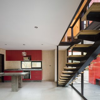 The four modules, two on each floor, can be delivered to the site by trucks and assembled with cranes.