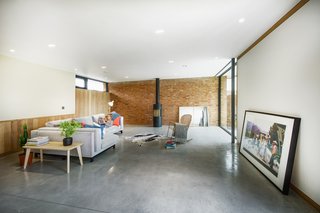 A solid brick enclosure has been used for the external north-facing wall. 