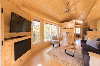 The tiny homes are scattered at various elevations near two private lakes—Mallard Lake and Lost Lake. The beautiful natural setting presents guests/owners with chances to hike, fish, kayak, canoe, ski, and more.