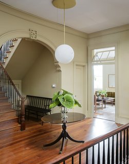 A Sawkilled bench in the entry hall.