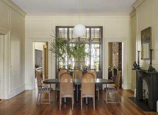 The dining area is located in the drawing room on the first level.