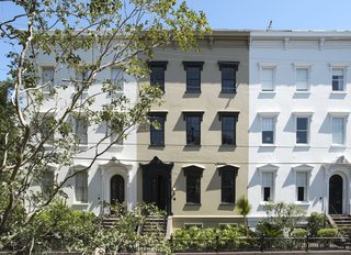 The exterior of the 1853 row houses.
