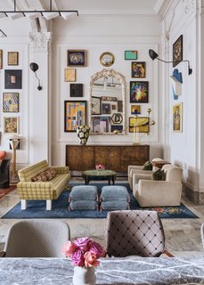 The lobby salon has been arranged like a series of living rooms, and includes one-of-a-kind artwork and furnishings.